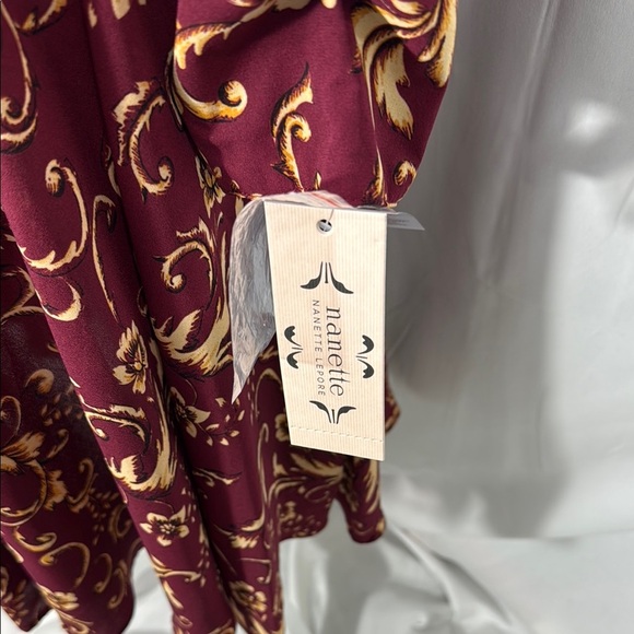 Nanette Lepore Red Pleated Wrap Dress Size 8 - Picture 5 of 10